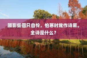 顾影低徊只自怜，怕寒时耸作诗肩。全诗是什么？