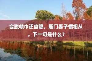 会脱帻巾还自隐，鹿门妻子惯相从。下一句是什么？