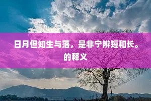 日月但知生与落，是非宁辨短和长。的释义