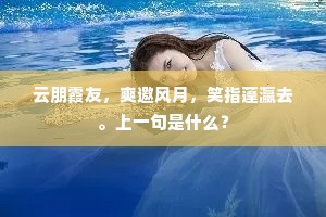 云朋霞友，爽邀风月，笑指蓬瀛去。上一句是什么？