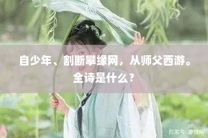自少年、割断攀缘网，从师父西游。全诗是什么？