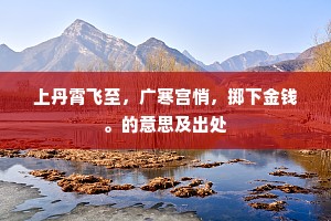 上丹霄飞至，广寒宫悄，掷下金钱。的意思及出处