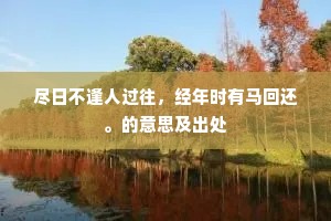 尽日不逢人过往，经年时有马回还。的意思及出处