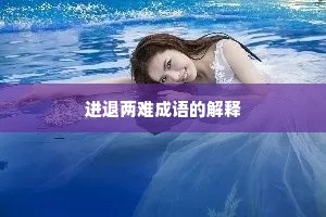 进退两难成语的解释