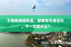不能隐地回风坐，却使弥天遂日行。下一句是什么？