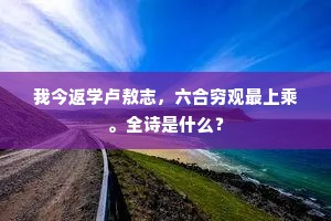 我今返学卢敖志，六合穷观最上乘。全诗是什么？