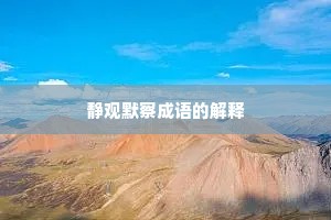 静观默察成语的解释