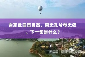 吾家此曲皆自然，管无孔兮琴无弦。下一句是什么？