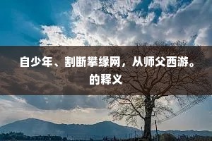 自少年、割断攀缘网，从师父西游。的释义
