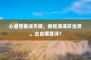 心虚目极淡天阔，俯视漠漠环沧溟。出自哪首诗？