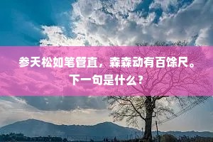 参天松如笔管直，森森动有百馀尺。下一句是什么？