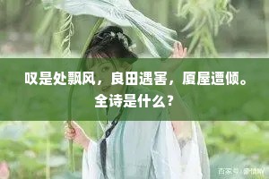 叹是处飘风，良田遇害，厦屋遭倾。全诗是什么？