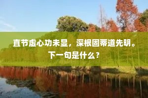 直节虚心功未显，深根固蒂道先明。下一句是什么？