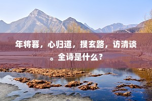 年将暮，心归道，搜玄路，访清谈。全诗是什么？