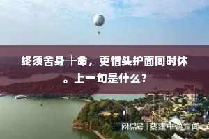 终须舍身┾命，更惜头护面同时休。上一句是什么？