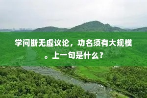 学问断无虚议论，功名须有大规模。上一句是什么？